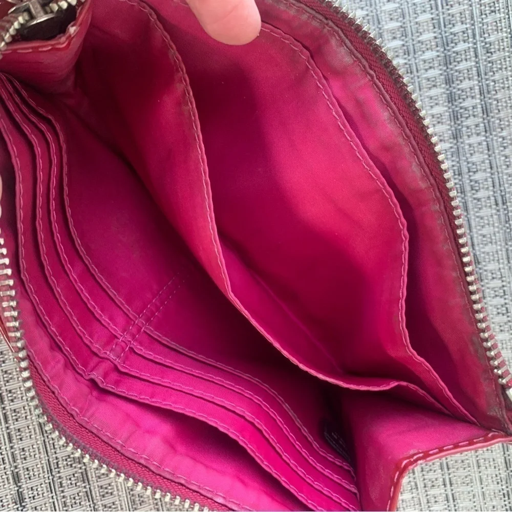 Red wristlet wallet
